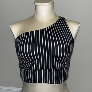 Victoria's Secret on point Striped Asymmetrical Crop Top